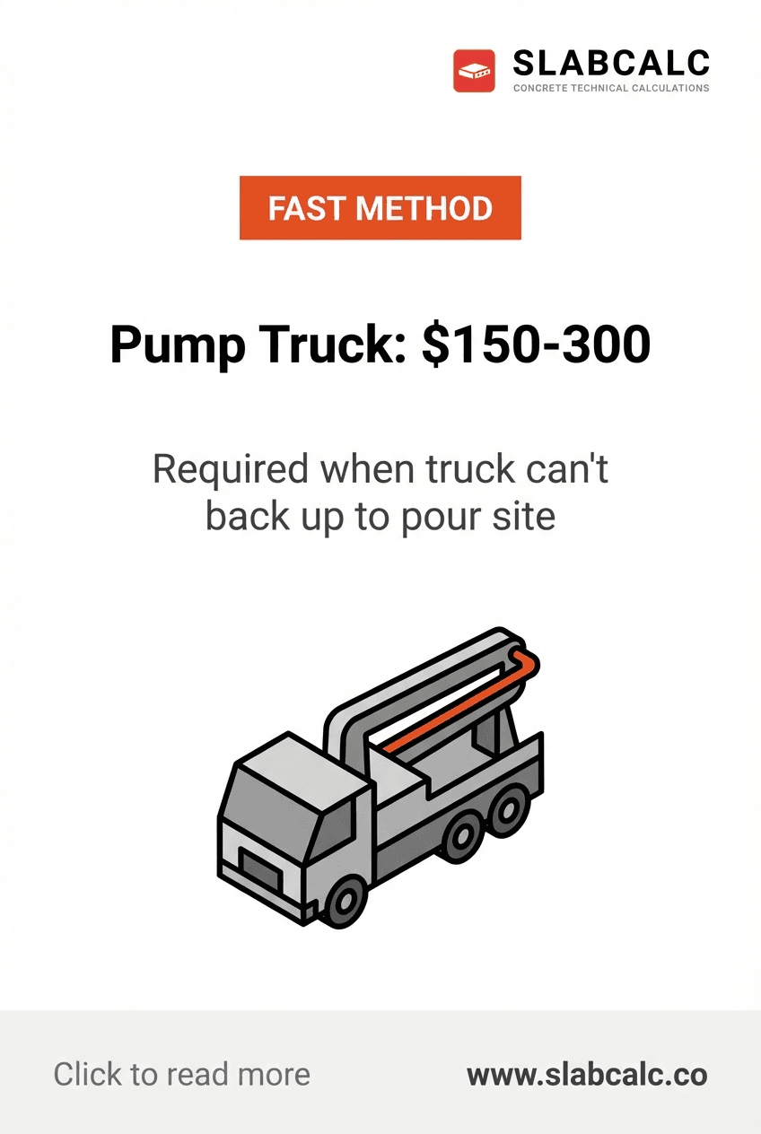 Concrete pump truck delivering concrete to backyard pour site with hose extended