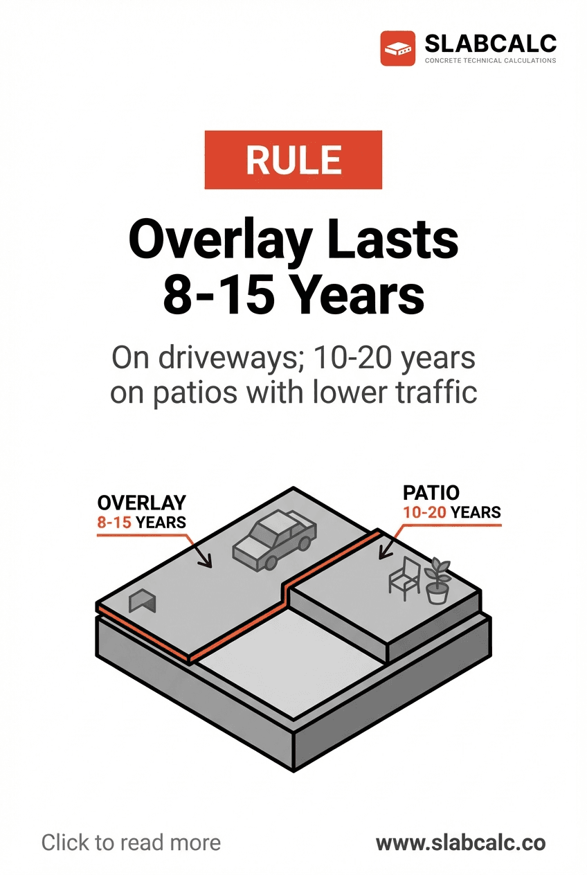 Decision tree showing when concrete overlay resurfacing is viable versus when full replacement is needed