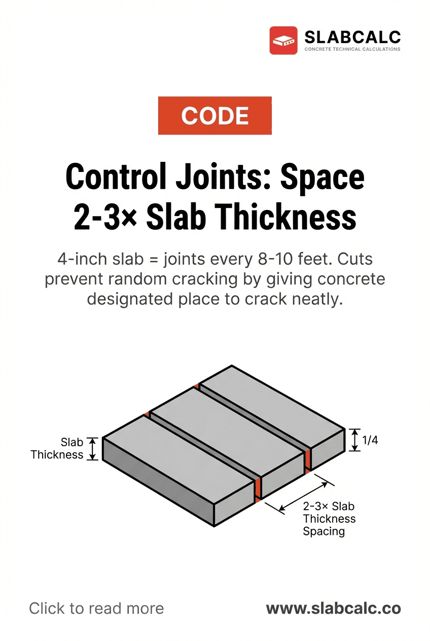 Concrete slab showing evenly spaced control joints cut at proper intervals