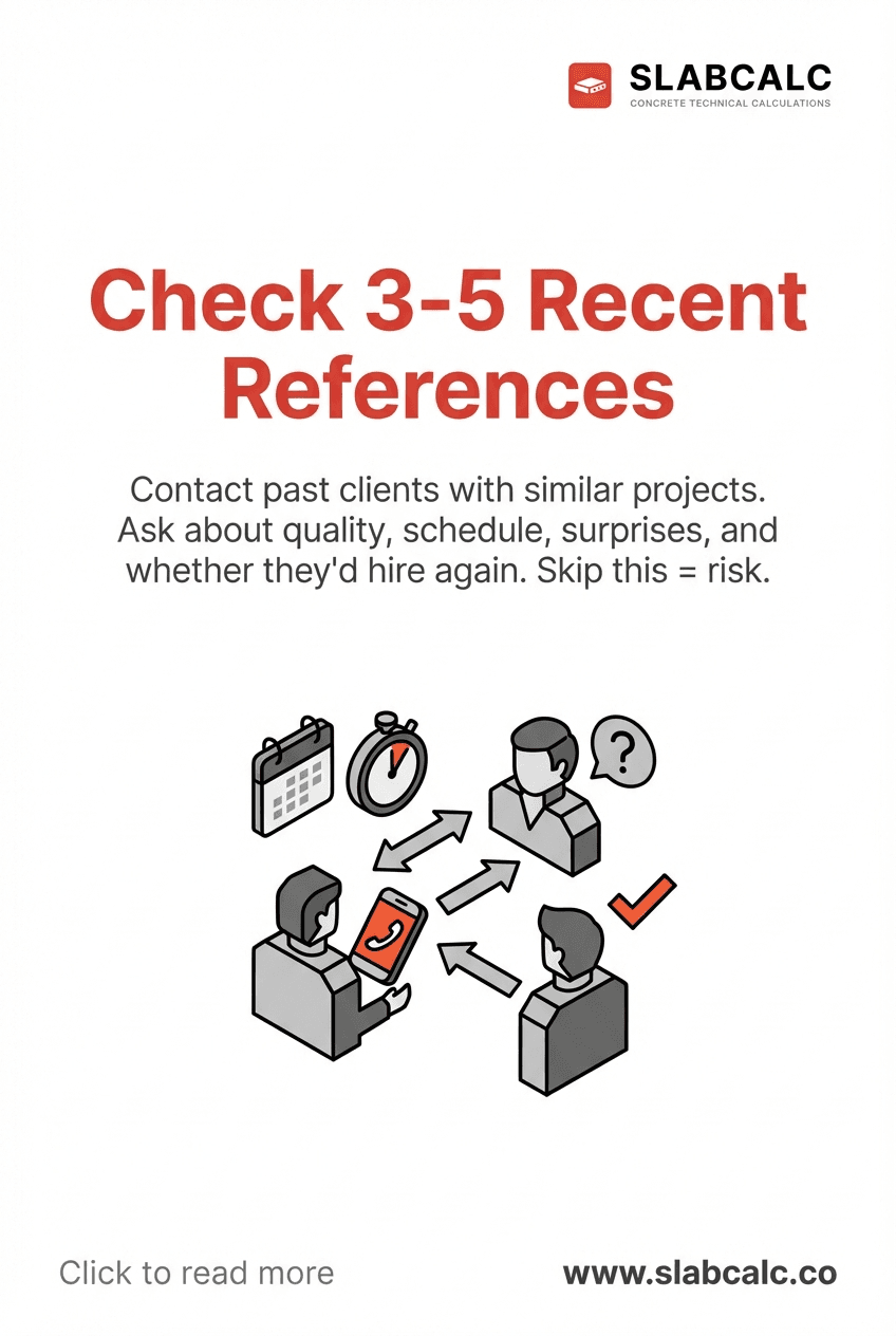 Clipboard with checkmarks next to contractor reference form