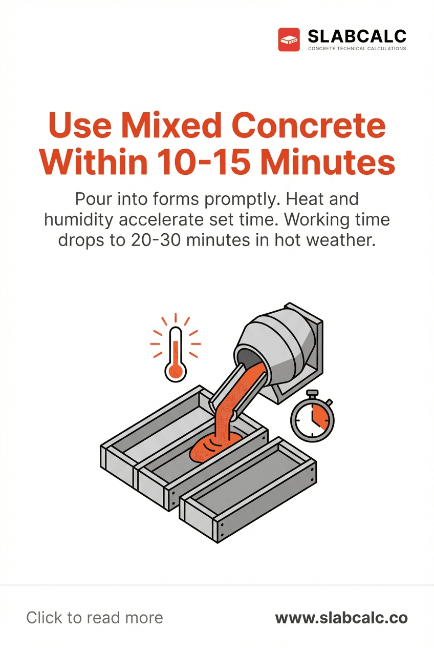 Mixed concrete in wheelbarrow ready to pour into forms within working time window