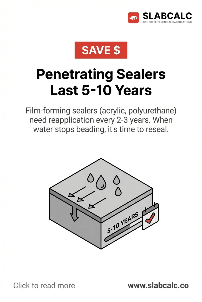 Concrete driveway with water beading on sealed surface, demonstrating proper sealer application