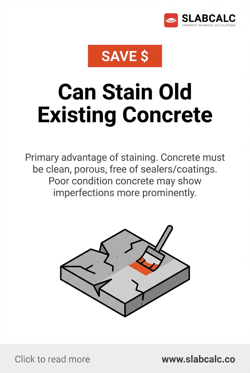 Before and after comparison of acid-stained concrete garage floor with earth-tone variegated finish