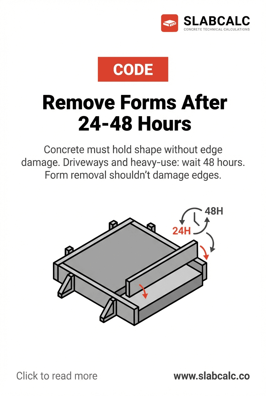 Remove Concrete Forms 24-48 Hours | SlabCalc